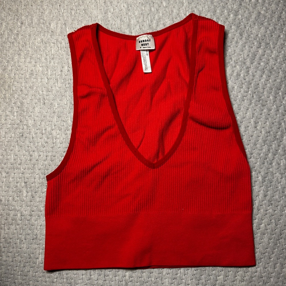Sunday Best Red Cropped Tank